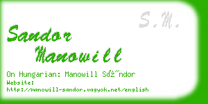 sandor manowill business card